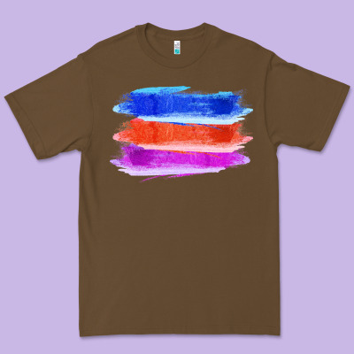 Blue Orange Purple Colored Triple Brush Strokes Premium Tee Designed By Bettercallsaul