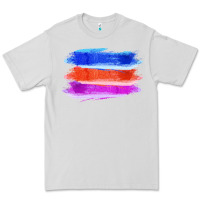 Dove Grey Blue Orange Purple Colored Triple Brush Strokes Premium Tee - Bettercallsaul