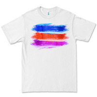 White Blue Orange Purple Colored Triple Brush Strokes Premium Tee - Bettercallsaul