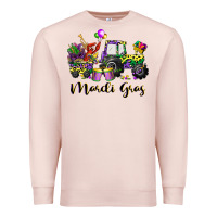 Pale Pink mardi gras tractor Premium Sweatshirt - CowGirlArtShop