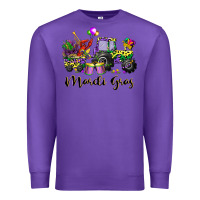 Purple mardi gras tractor Premium Sweatshirt - CowGirlArtShop