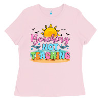 Bubblegum Pink beaching not teaching black back Ladies Tee - JahusDesignShop