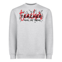 Heather Grey christmas teacher Heavyweight Sweatshirt - MaliasSmallBusiness