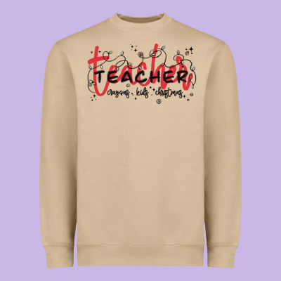 Christmas Teacher Heavyweight Sweatshirt Designed By Maliassmallbusiness