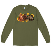 Army Green western horses Long Sleeve Tee - MaliasSmallBusiness