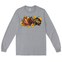 Heather Grey western horses Long Sleeve Tee - MaliasSmallBusiness
