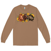 Toasted Coconut western horses Long Sleeve Tee - MaliasSmallBusiness
