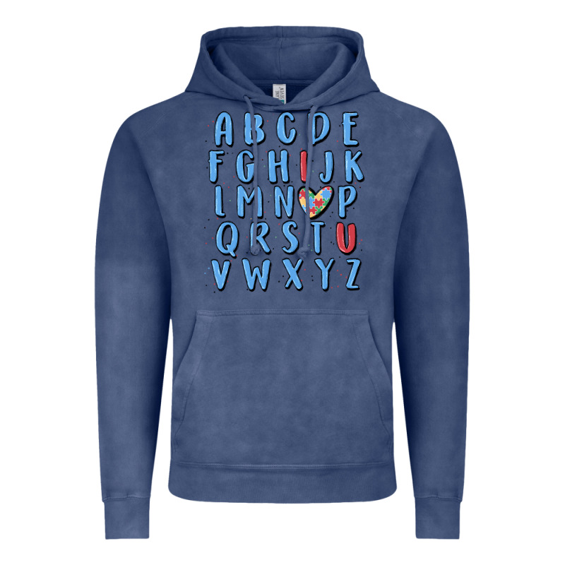 Alphabet Autism Awareness Vintage Hoodie by MaliasSmallBusiness | Teevron
