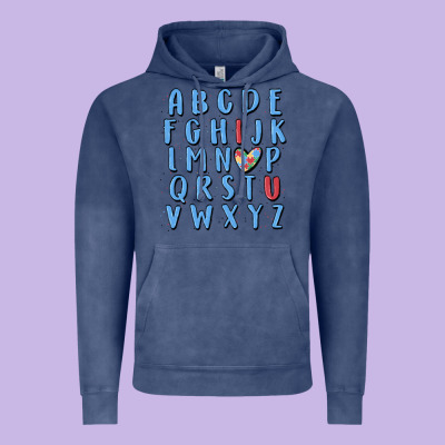 Alphabet Autism Awareness Vintage Hoodie Designed By Maliassmallbusiness