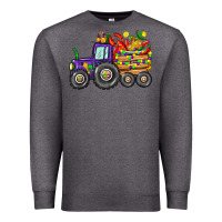 Charcoal Heather mardi gras tractor Premium Sweatshirt - CowGirlArtShop