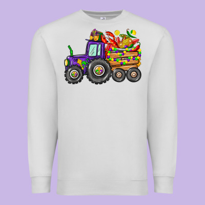 Mardi Gras Tractor Premium Sweatshirt Designed By Cowgirlartshop