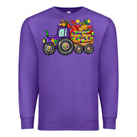 Purple mardi gras tractor Premium Sweatshirt - CowGirlArtShop