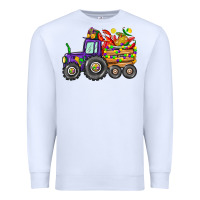 White mardi gras tractor Premium Sweatshirt - CowGirlArtShop