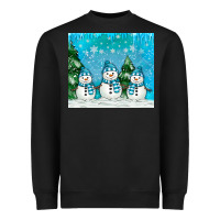 Black snowman Heavyweight Sweatshirt - MaliasSmallBusiness