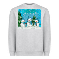 Heather Grey snowman Heavyweight Sweatshirt - MaliasSmallBusiness
