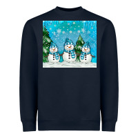 Navy snowman Heavyweight Sweatshirt - MaliasSmallBusiness