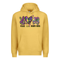 Antique Gold peace love mardi gras Premium Hoodie - CowGirlArtShop