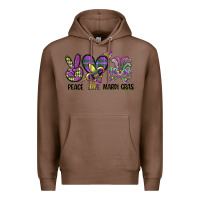 Chestnut peace love mardi gras Premium Hoodie - CowGirlArtShop