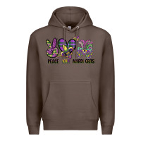 Coffee peace love mardi gras Premium Hoodie - CowGirlArtShop