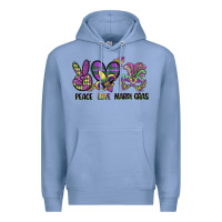 Colony Blue peace love mardi gras Premium Hoodie - CowGirlArtShop