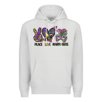 Dove Grey peace love mardi gras Premium Hoodie - CowGirlArtShop