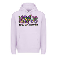 Lilac peace love mardi gras Premium Hoodie - CowGirlArtShop