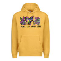 Mustard peace love mardi gras Premium Hoodie - CowGirlArtShop