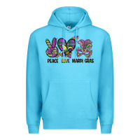 Ocean Blue peace love mardi gras Premium Hoodie - CowGirlArtShop