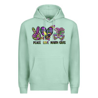 Seafoam peace love mardi gras Premium Hoodie - CowGirlArtShop