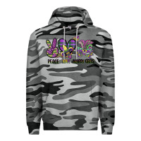 Slate Camo peace love mardi gras Premium Hoodie - CowGirlArtShop