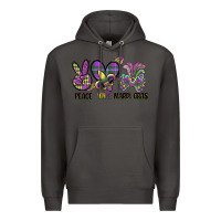 Smoke peace love mardi gras Premium Hoodie - CowGirlArtShop