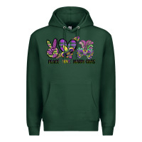 Sports Green peace love mardi gras Premium Hoodie - CowGirlArtShop