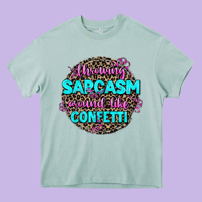 Throwing Sarcasm Around Like Confetti Heavy Core Tee Designed By Adodesignshop
