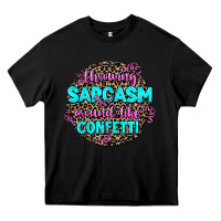 Black throwing sarcasm around like confetti Heavy Core Tee - AdoDesignShop