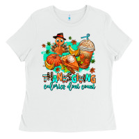 White thanksgiving calories dont count Ladies Tee - AdoDesignShop