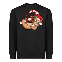 Black cute christmas sloth Heavyweight Sweatshirt - MaliasSmallBusiness