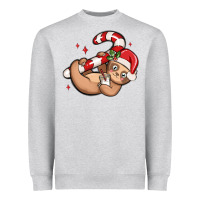 Heather Grey cute christmas sloth Heavyweight Sweatshirt - MaliasSmallBusiness