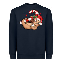 Navy cute christmas sloth Heavyweight Sweatshirt - MaliasSmallBusiness