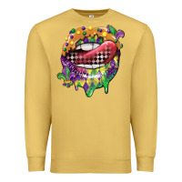 Antique Gold mardi gras lips Premium Sweatshirt - CowGirlArtShop