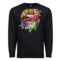 Black mardi gras lips Premium Sweatshirt - CowGirlArtShop
