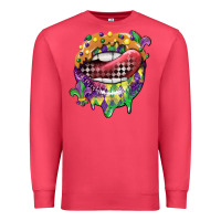 Cardinal mardi gras lips Premium Sweatshirt - CowGirlArtShop