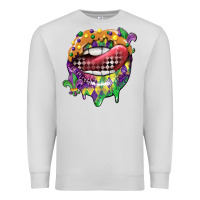 Dove Grey mardi gras lips Premium Sweatshirt - CowGirlArtShop