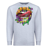 Heather Grey mardi gras lips Premium Sweatshirt - CowGirlArtShop