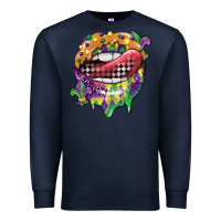 Navy mardi gras lips Premium Sweatshirt - CowGirlArtShop
