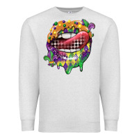 Oatmeal Heather mardi gras lips Premium Sweatshirt - CowGirlArtShop