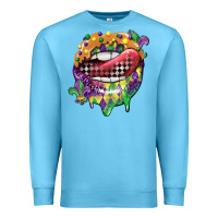 Ocean Blue mardi gras lips Premium Sweatshirt - CowGirlArtShop