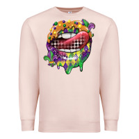 Pale Pink mardi gras lips Premium Sweatshirt - CowGirlArtShop