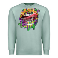 Seafoam mardi gras lips Premium Sweatshirt - CowGirlArtShop