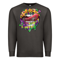 Smoke mardi gras lips Premium Sweatshirt - CowGirlArtShop