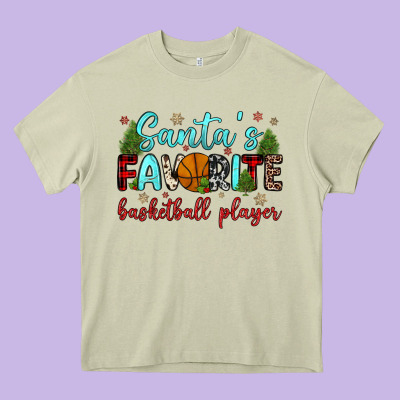 Santa S Favorite Basketball Player Heavy Core Tee Designed By Jahusdesignshop